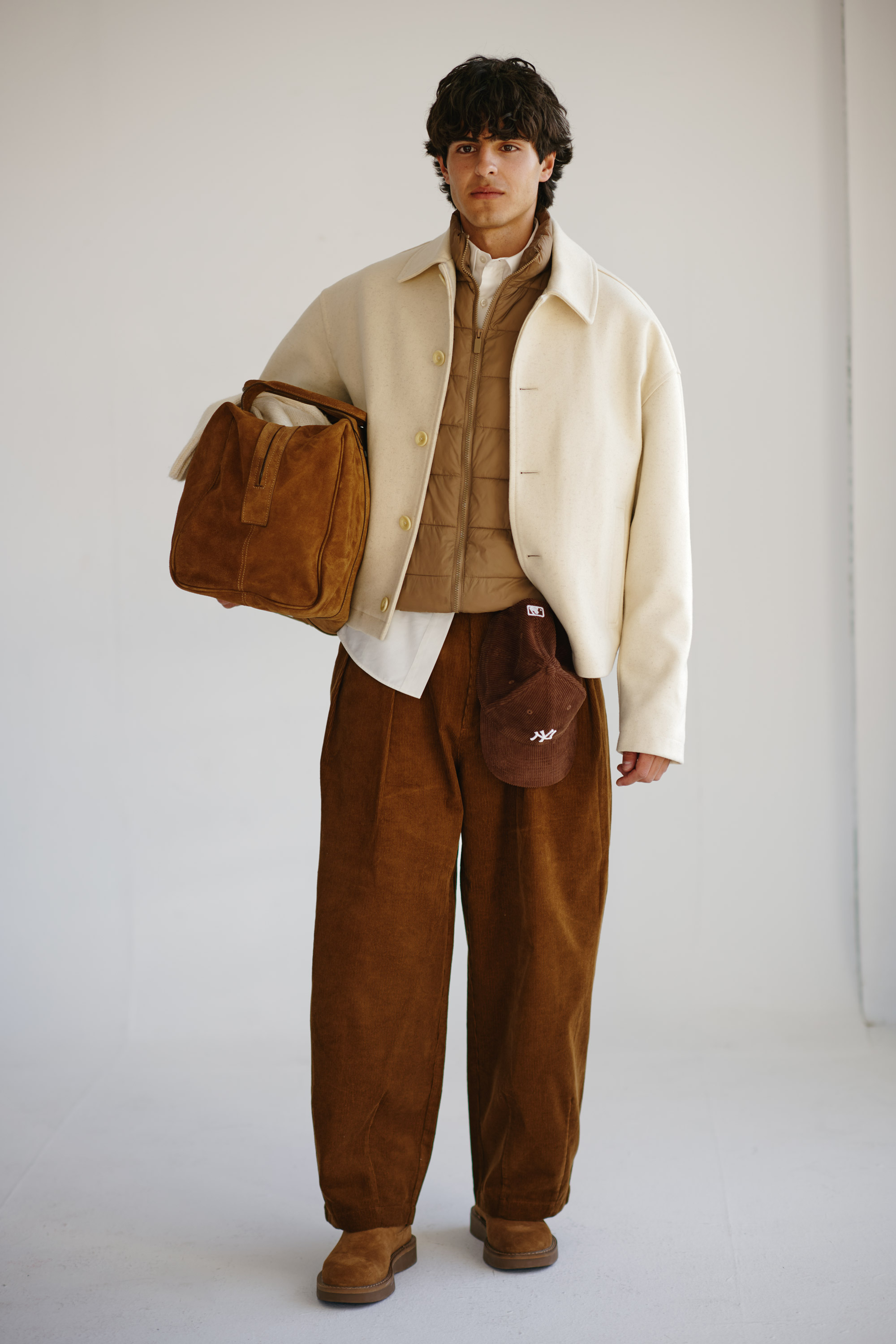 ecru-colored boiled wool jacket5:15
